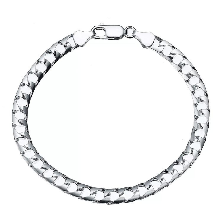 Men's Flat Square Curb Bracelet
