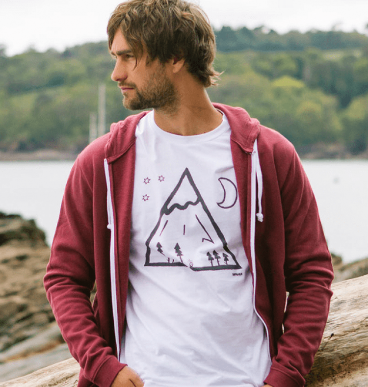 Camping T-shirt Worn With Red Jacket