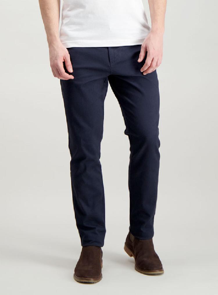 Navy Blue Slim Fit Chinos With Stretch