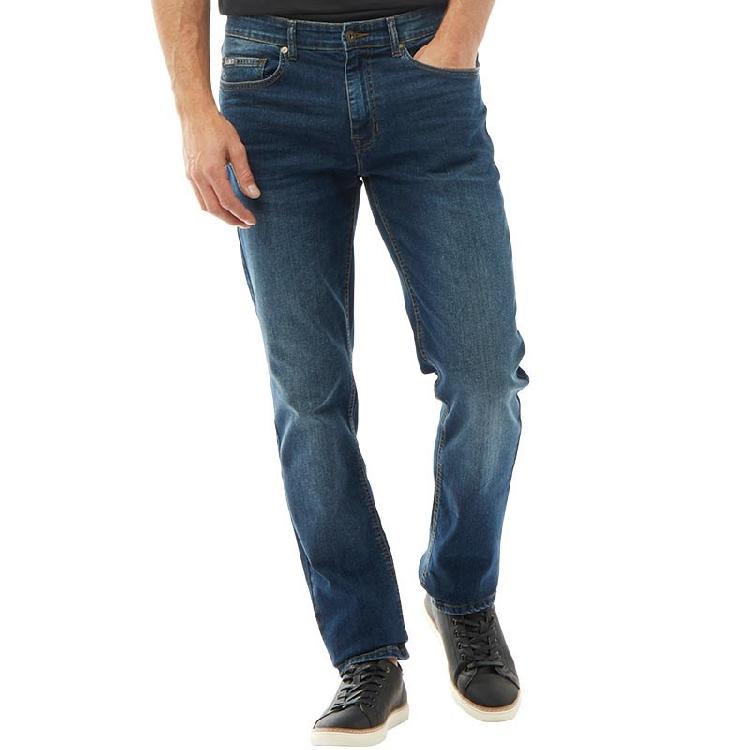 Fluid Mens Slim Fit Stretch Denim Jeans Dark Wash