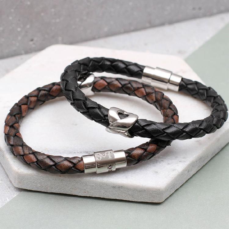 Men's Clasp Infinity Bead Bracelet