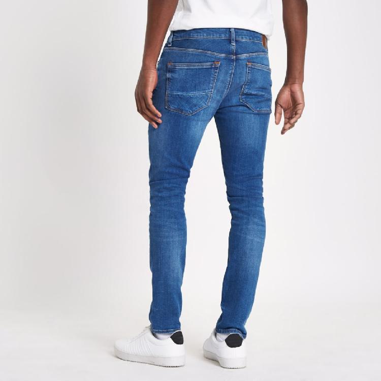 Mid blue wash fade skinny sid jeans back