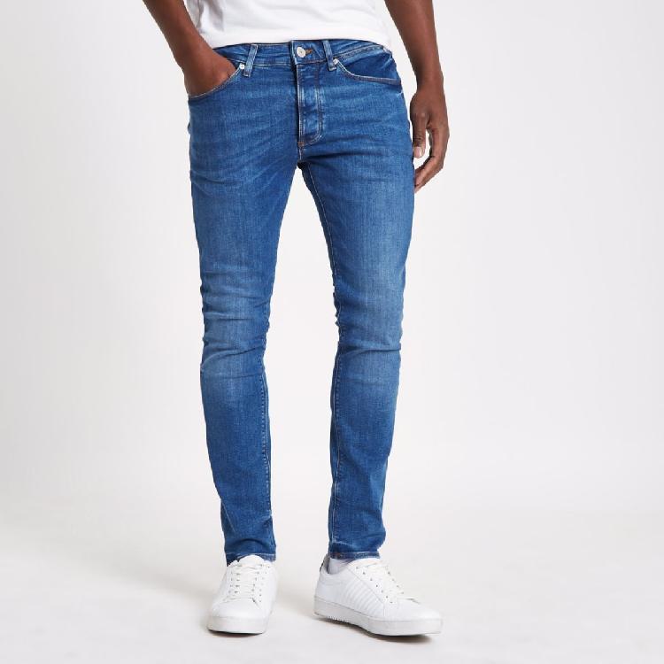Mid blue wash fade skinny sid jeans front