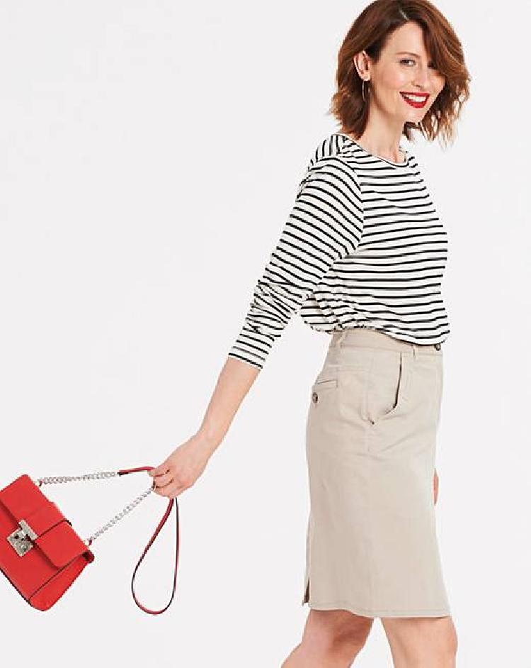 Stretch Chino Skirt Side View