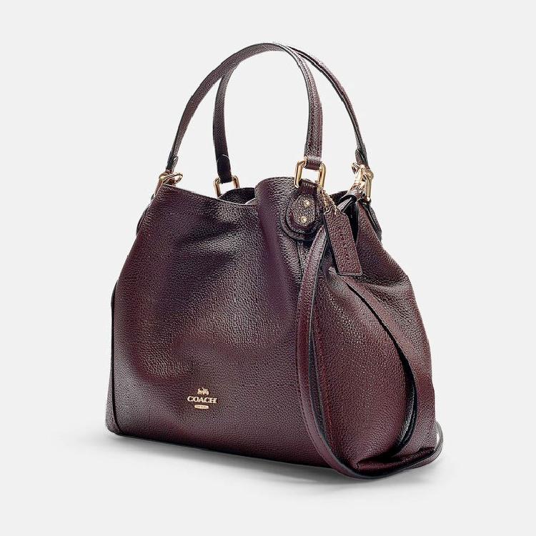 Coach Polished Pebble Leather Edie 28 Shoulder Bag