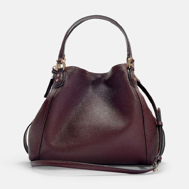 Coach Polished Pebble Leather Edie 28 Shoulder Bag